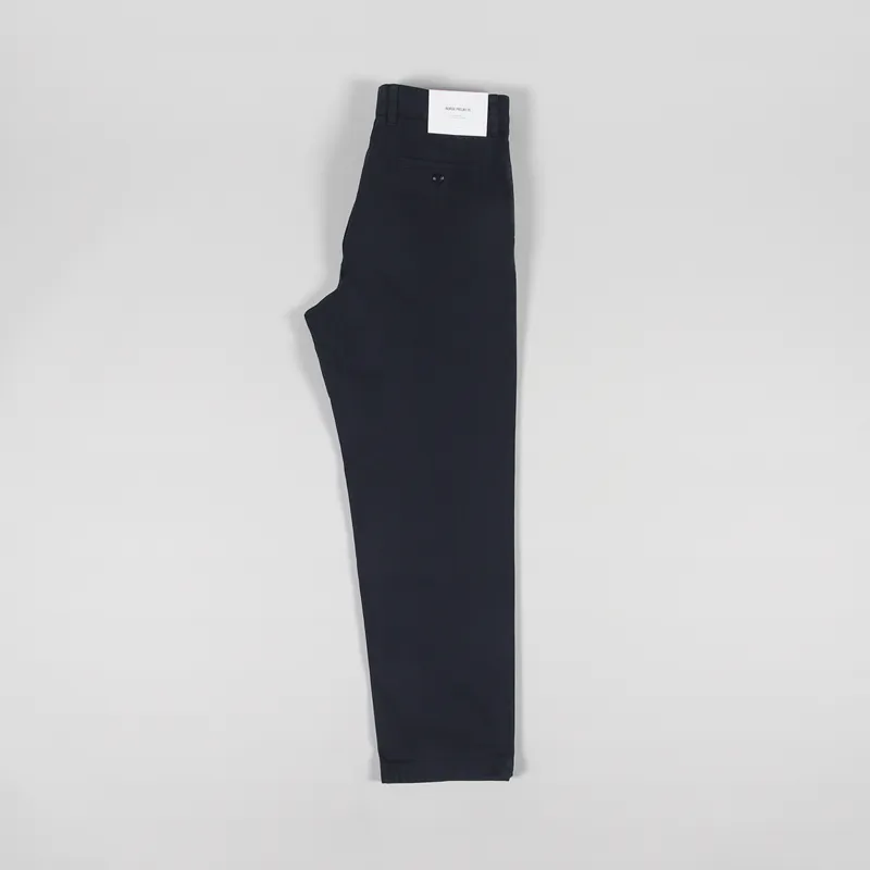 Norse Projects Mens Lukas Heavy Pants Dark Navy Blue Twill
