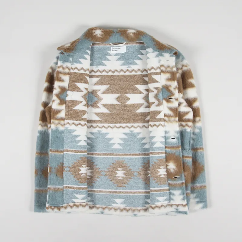 Universal Works Mens Lumber Jacket Sand Ecru Santa Fe Fleece