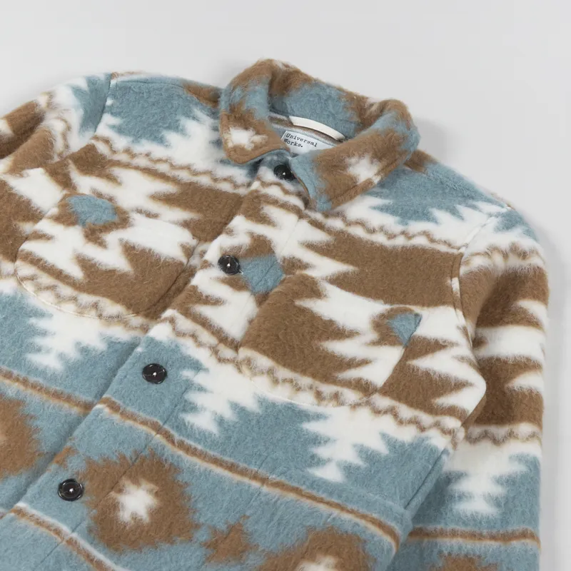 Universal Works Lumber Jacket Sand Ecru Santa Fe Fleece-3