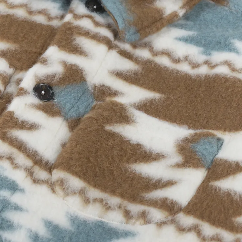 Universal Works Lumber Jacket Sand Ecru Santa Fe Fleece-8