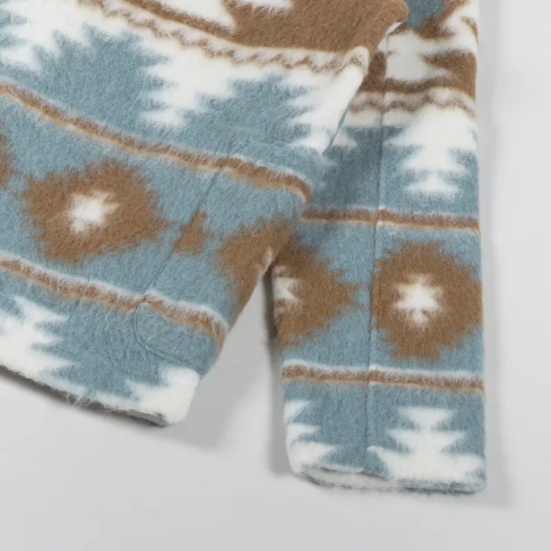 Universal Works Lumber Jacket Sand Ecru Santa Fe Fleece-9