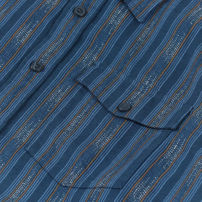 Patagonia Lightweight Fjord Flannel Shirt Ikat Rows Stone Blue-6
