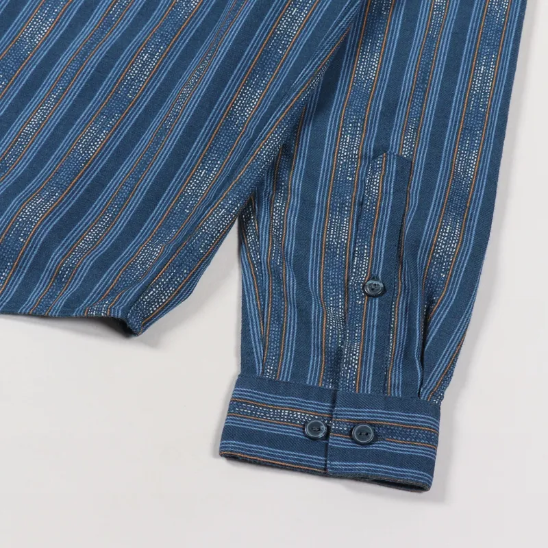 Patagonia Lightweight Fjord Flannel Shirt Ikat Rows Stone Blue-4