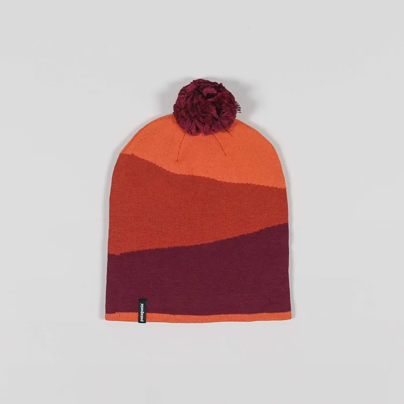 Patagonia Lightweight Powder Town Beanie Field Festival Knit Metric Orange-2