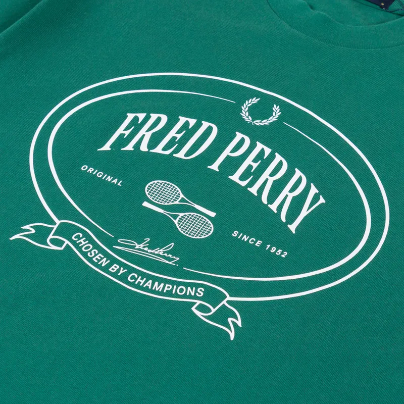 Fred Perry Chosen By Champions T Shirt Sport Green-2