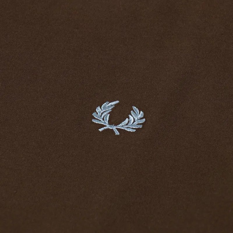Fred Perry Twin Tipped T Shirt Burnt Tobacco Stockport Blue-3