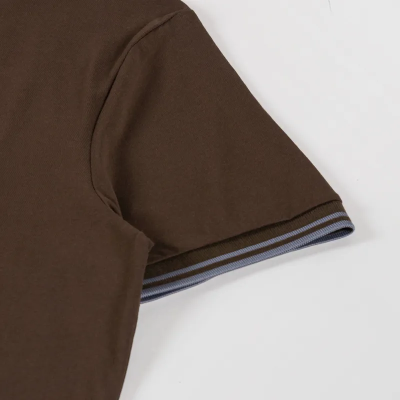 Fred Perry Twin Tipped T Shirt Burnt Tobacco Stockport Blue-4