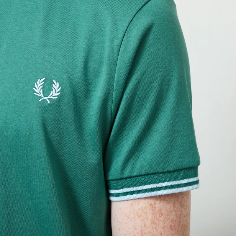 Fred Perry Twin Tipped T Shirt Sport Green Light Ice-4