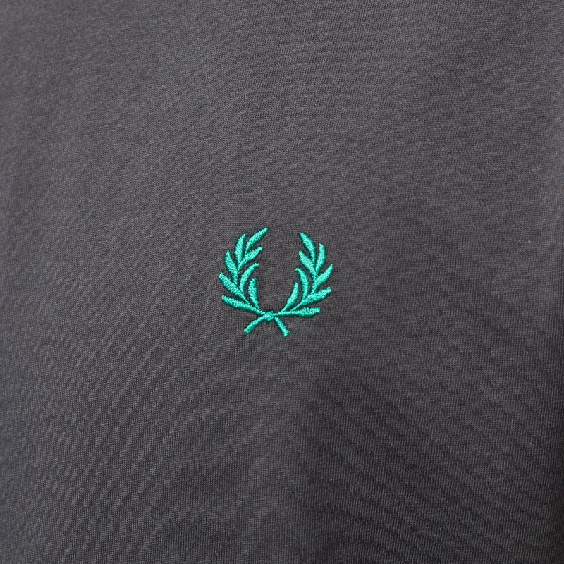 Fred Perry Twin Tipped T Shirt Anchor Grey Light Ice Sport Green-5