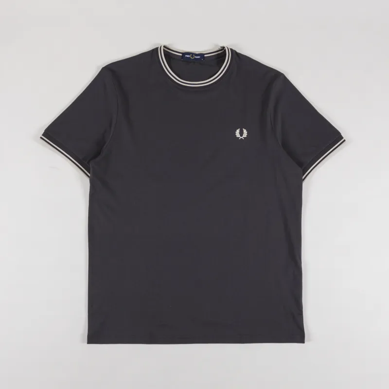 Fred Perry Twin Tipped T Shirt Anchor Grey Oatmeal