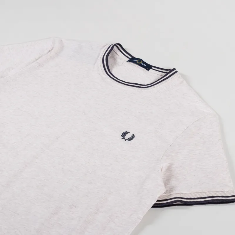 Fred Perry Twin Tipped T Shirt Porridge Marl Anchor Grey-1