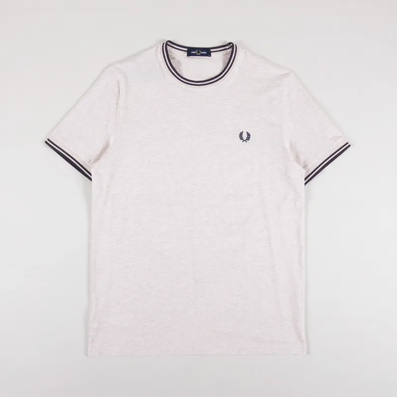 Fred Perry Twin Tipped T Shirt Porridge Marl Anchor Grey