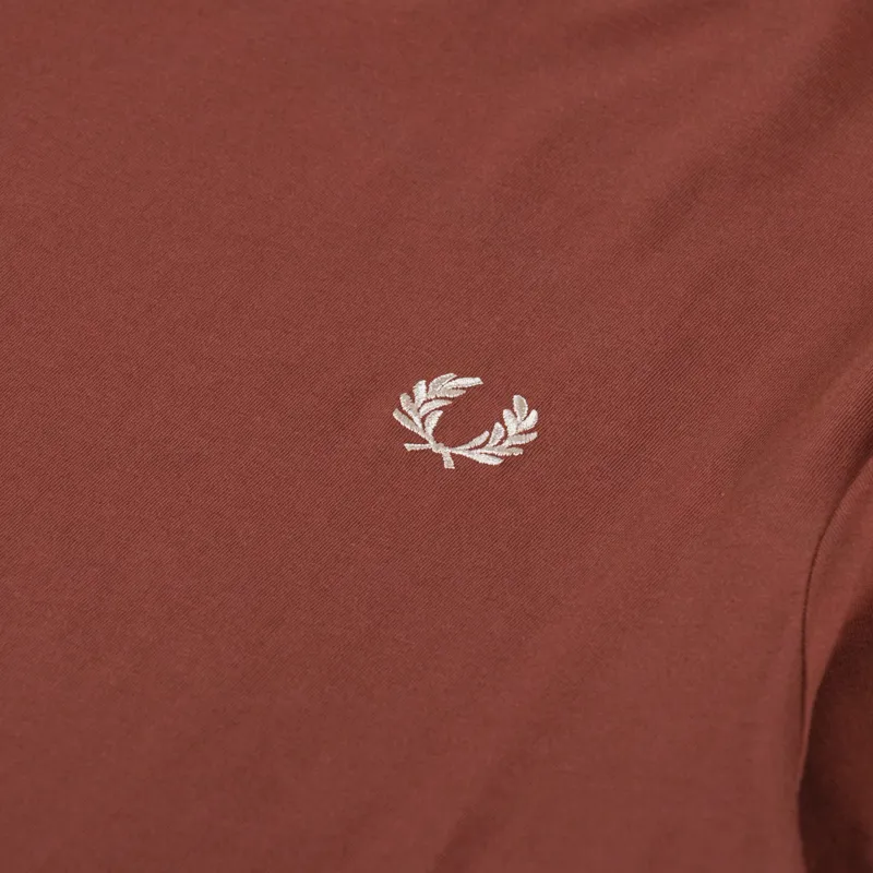 Fred Perry Twin Tipped T Shirt Whisky Brown Porridge Marl-2