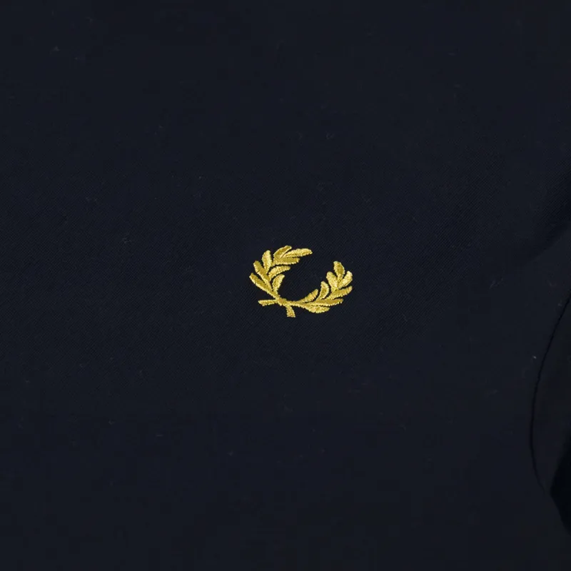 Fred Perry Crew Neck T Shirt Navy Honeycomb-2
