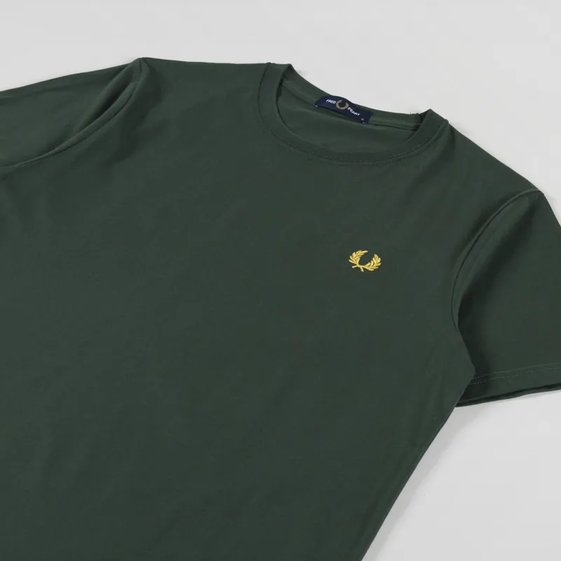 Fred Perry Crew Neck T Shirt Court Green-1