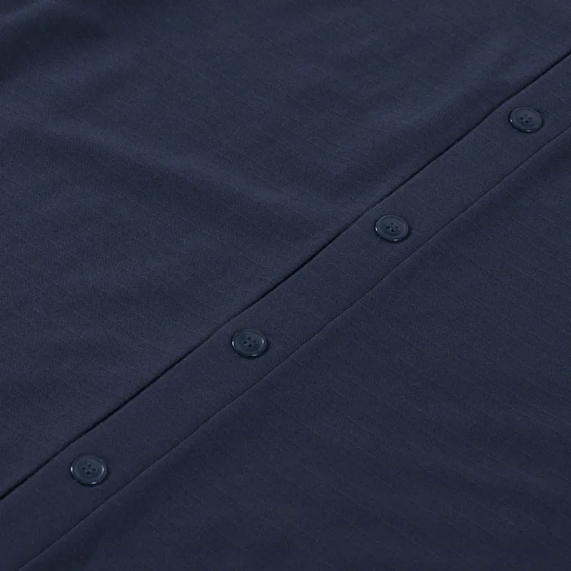 Fred Perry Textured Stripe Button Through Polo Dark Airforce-4
