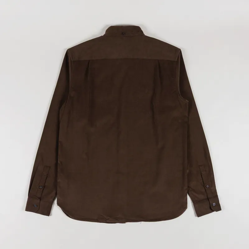 Fred Perry Needle Cord Shirt Burnt Tobacco-1