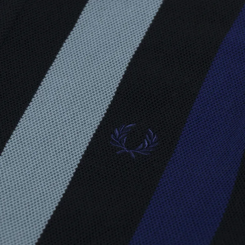 Fred Perry Vertical Stripe Polo Shirt Black-3