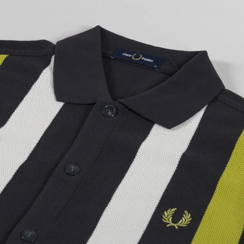 Fred Perry Vertical Stripe Polo Shirt Anchor Grey-2