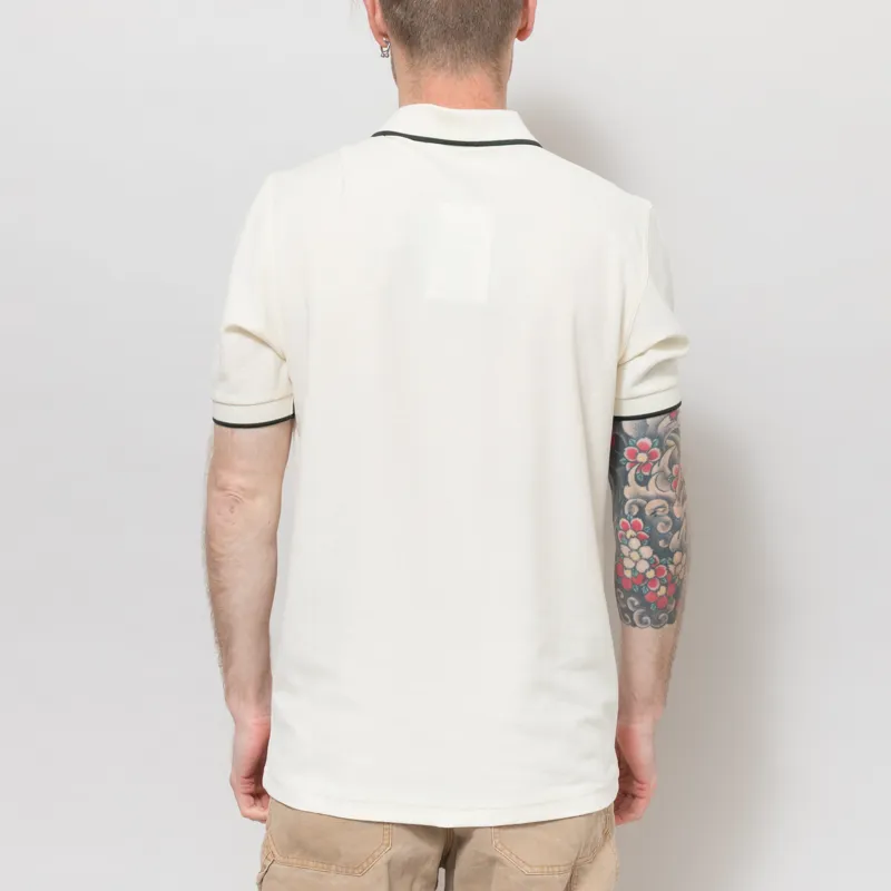 Fred Perry Crepe Pique Polo Shirt Ecru-3