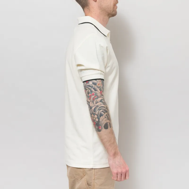 Fred Perry Crepe Pique Polo Shirt Ecru-4