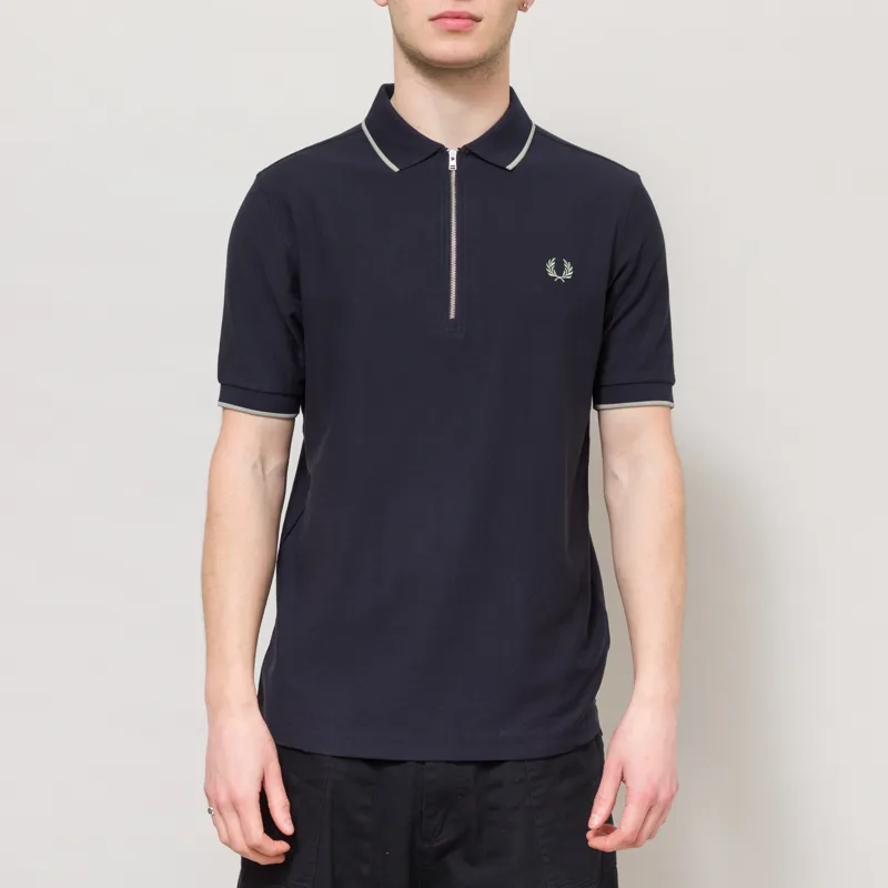 Fred Perry Crepe Pique Polo Shirt Navy