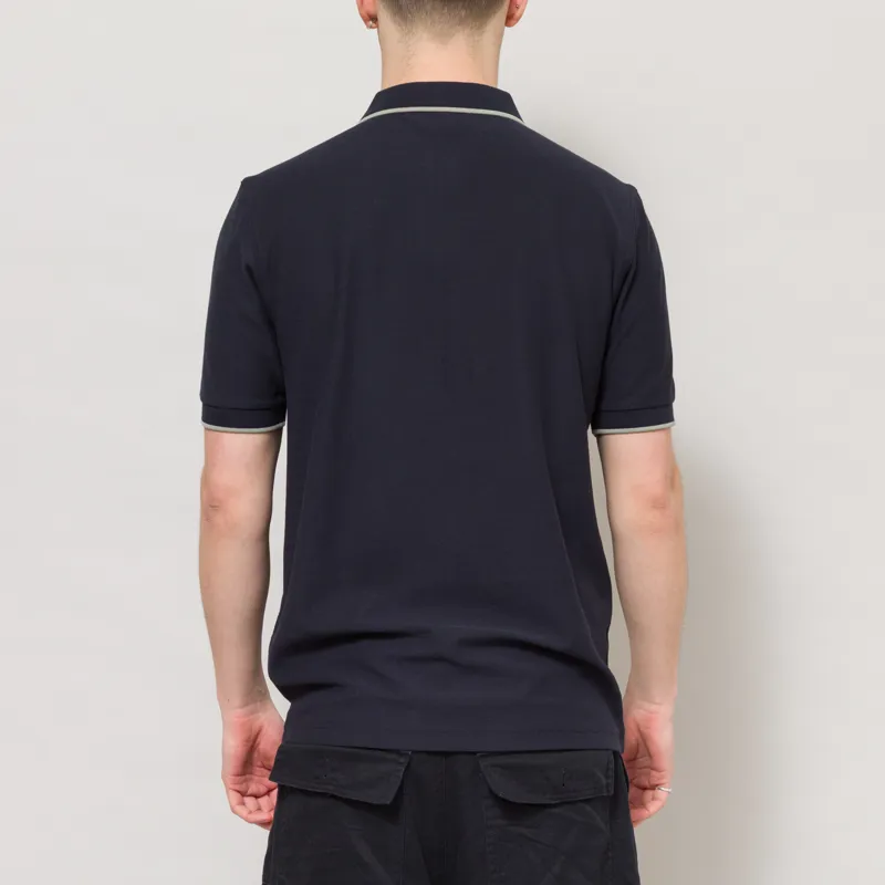 Fred Perry Crepe Pique Polo Shirt Navy-2