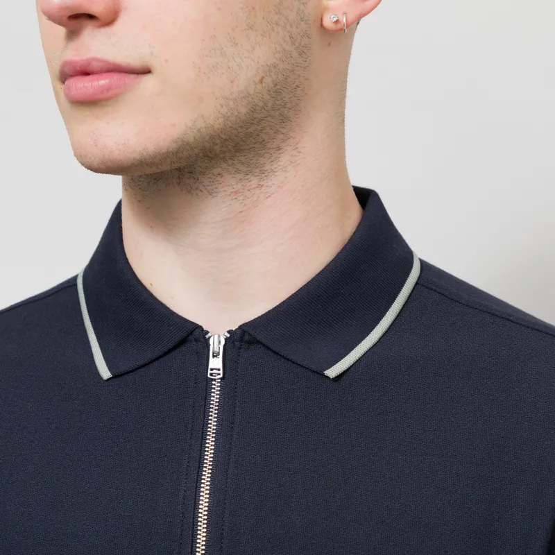 Fred Perry Crepe Pique Polo Shirt Navy-3