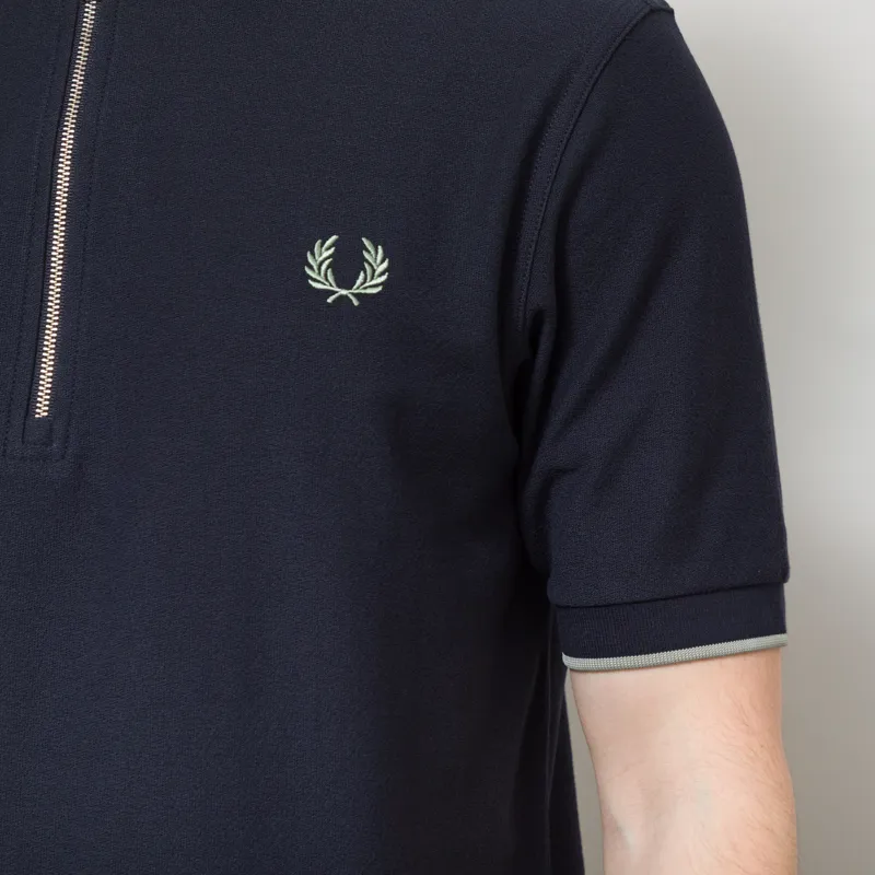Fred Perry Crepe Pique Polo Shirt Navy-4