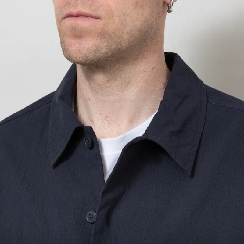 Fred Perry Seersucker Overshirt Navy-3