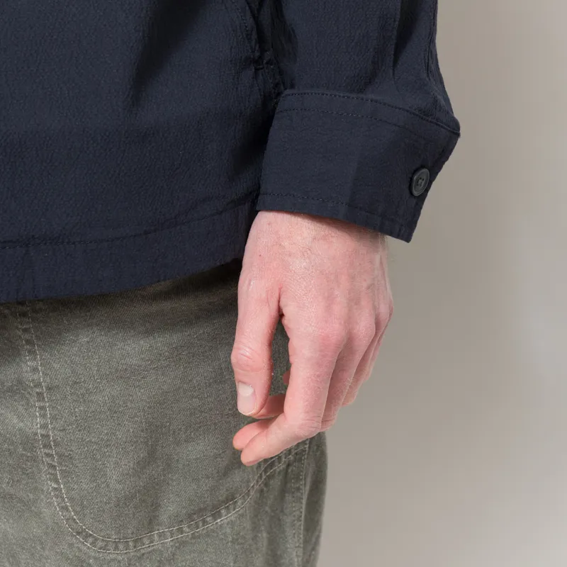 Fred Perry Seersucker Overshirt Navy-7