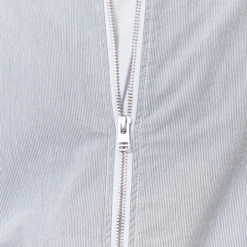 Fred Perry Striped Seersucker Zip Through Overshirt Blue White-7