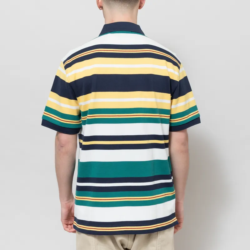 Fred Perry Striped Relaxed Polo Shirt Lemon Barley-3