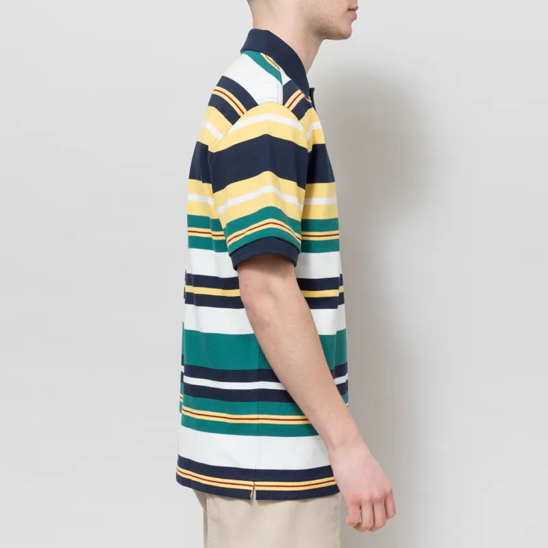 Fred Perry Striped Relaxed Polo Shirt Lemon Barley-4