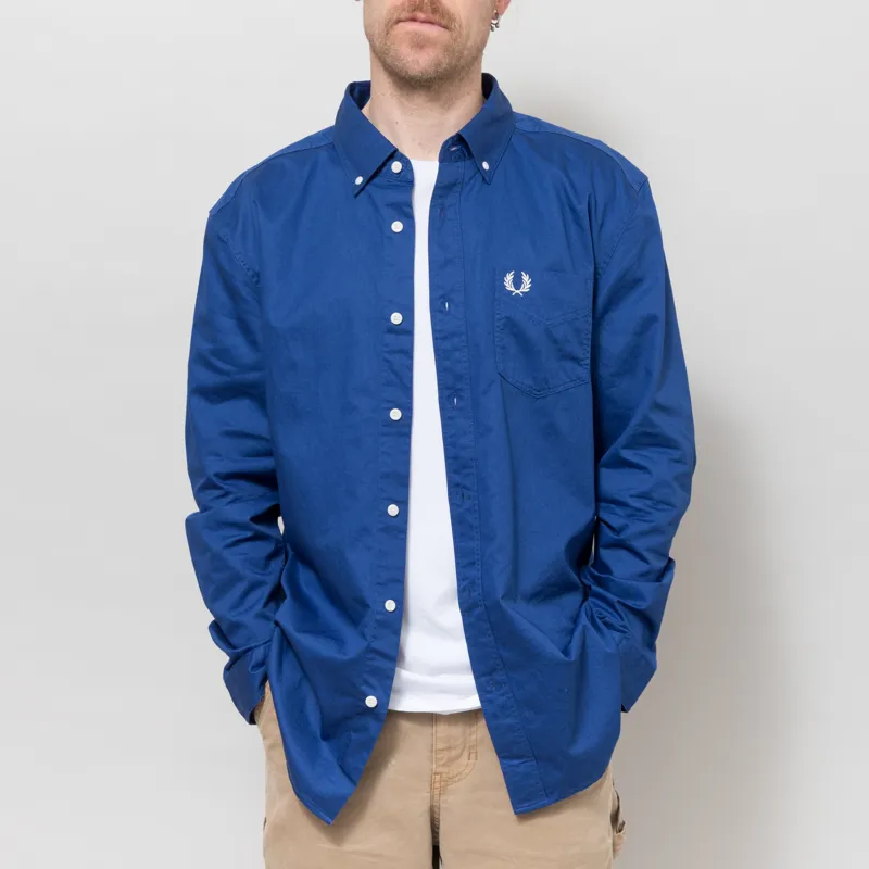 Fred Perry Relaxed Washed Twill Shirt Soho Eclipse