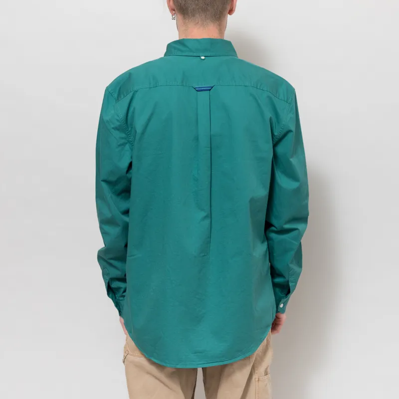 Fred Perry Relaxed Washed Twill Shirt Deep Mint-3