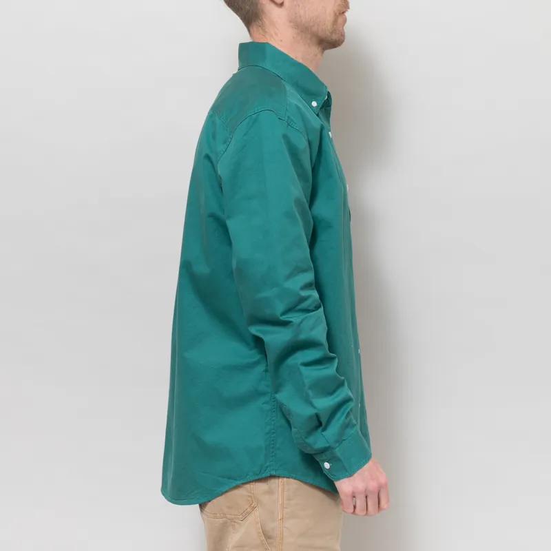 Fred Perry Relaxed Washed Twill Shirt Deep Mint-4