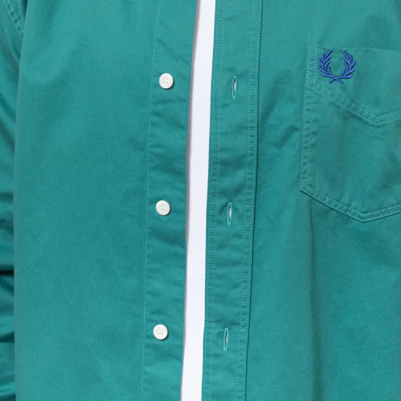 Fred Perry Relaxed Washed Twill Shirt Deep Mint-6