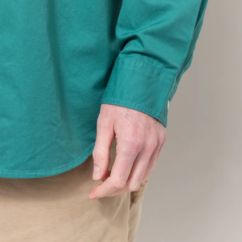 Fred Perry Relaxed Washed Twill Shirt Deep Mint-8