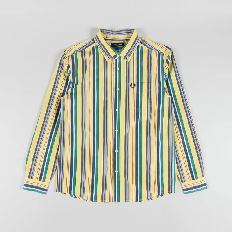 Fred Perry Relaxed Striped Shirt Lemon Barley