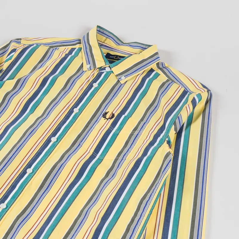 Fred Perry Relaxed Striped Shirt Lemon Barley-2