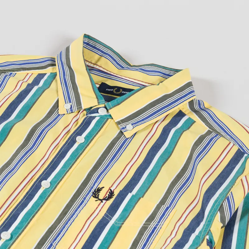 Fred Perry Relaxed Striped Shirt Lemon Barley-4