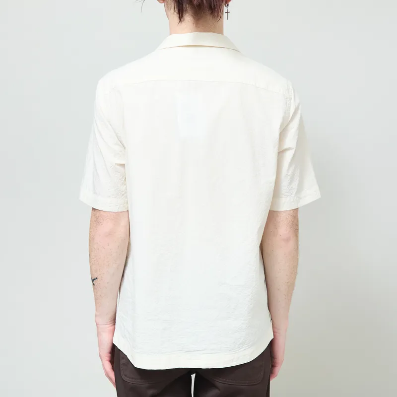 Fred Perry Seersucker Revere Collar Shirt Ecru-2