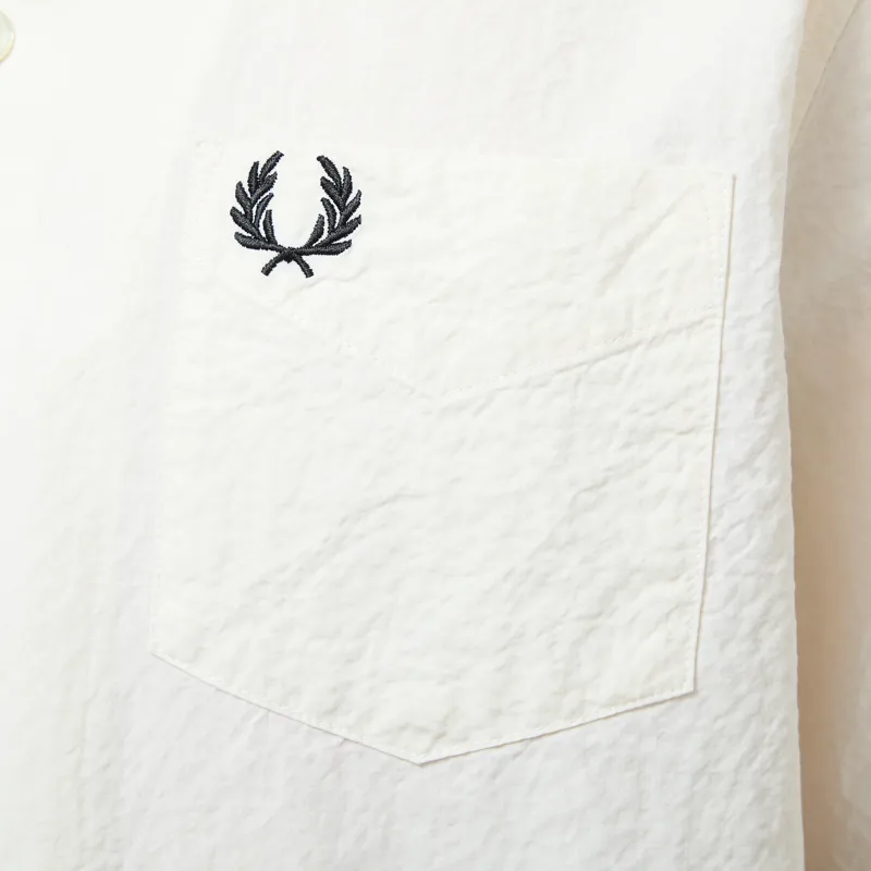 Fred Perry Seersucker Revere Collar Shirt Ecru-6