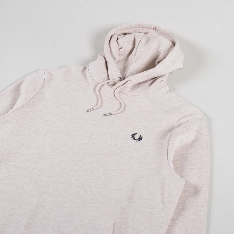 Fred Perry Tipped Hooded Sweatshirt Porridge Marl Anchor Grey-2