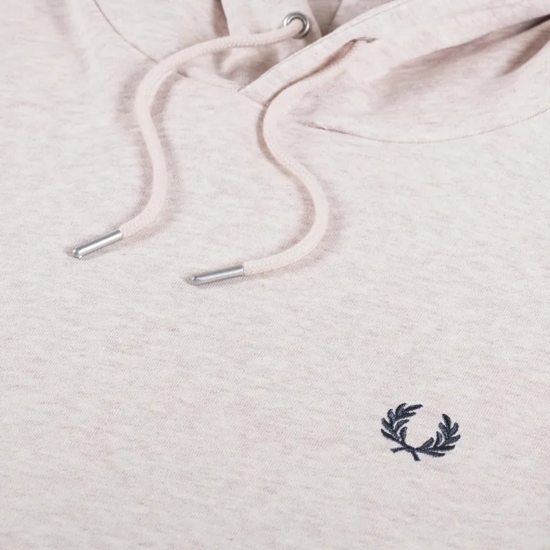 Fred Perry Tipped Hooded Sweatshirt Porridge Marl Anchor Grey-4