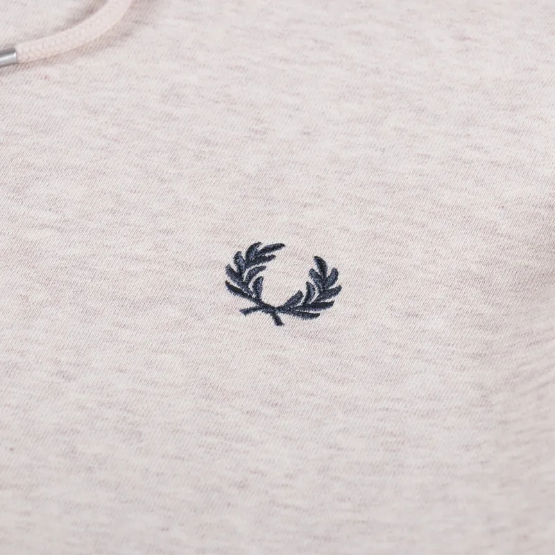 Fred Perry Tipped Hooded Sweatshirt Porridge Marl Anchor Grey-5