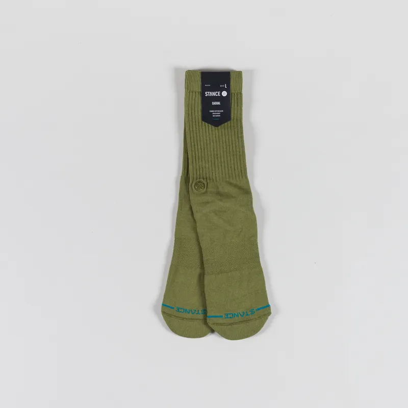 Stance Icon Crew Socks Olive