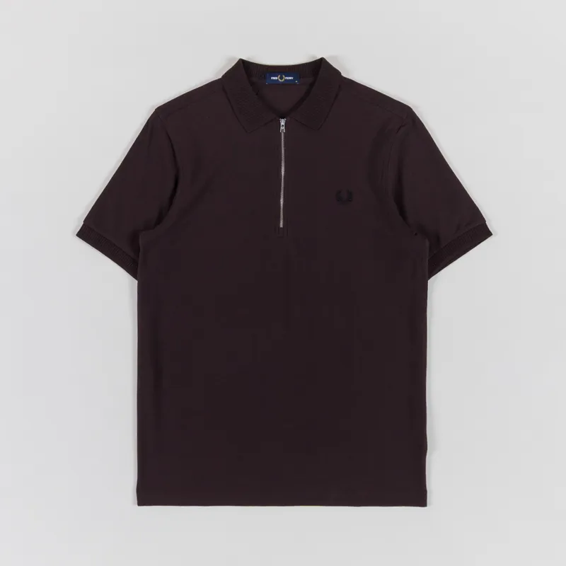 Fred Perry Crepe Pique Polo Shirt Rich Brown