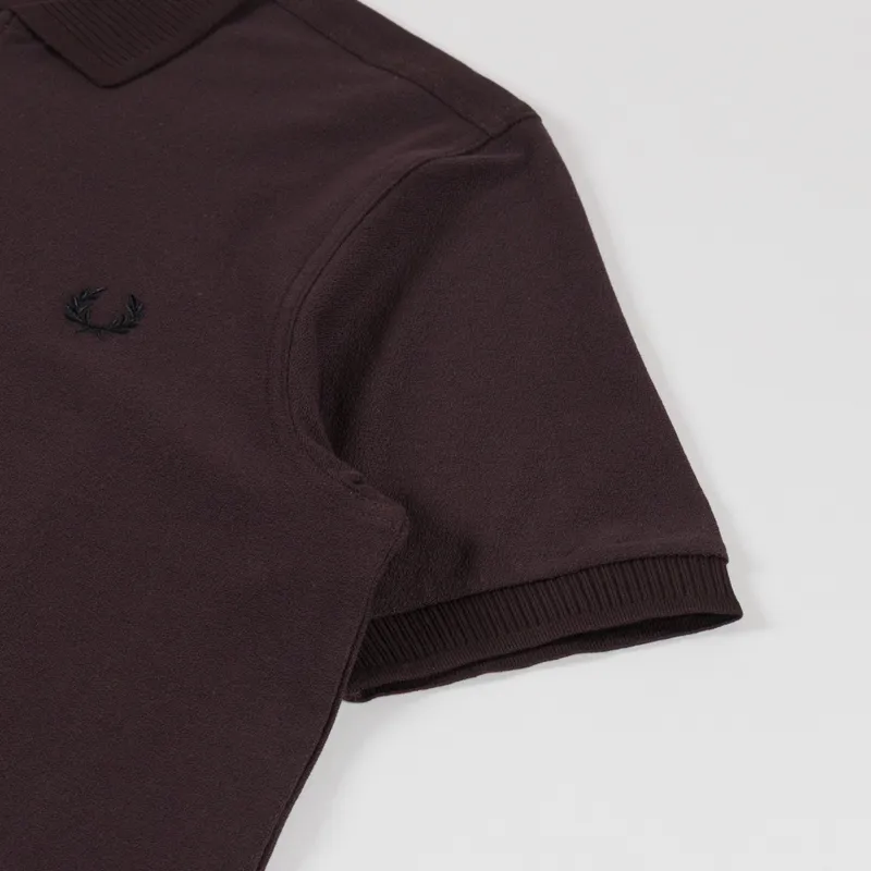 Fred Perry Crepe Pique Polo Shirt Rich Brown-4